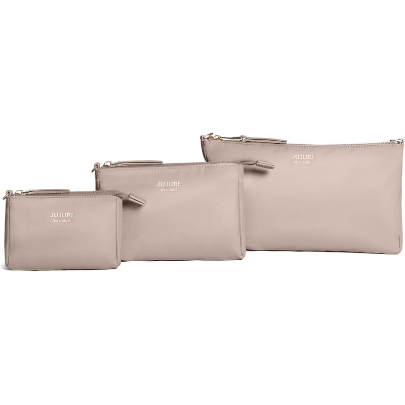 JuJuBe 3 Piece Pouch Set, Taupe