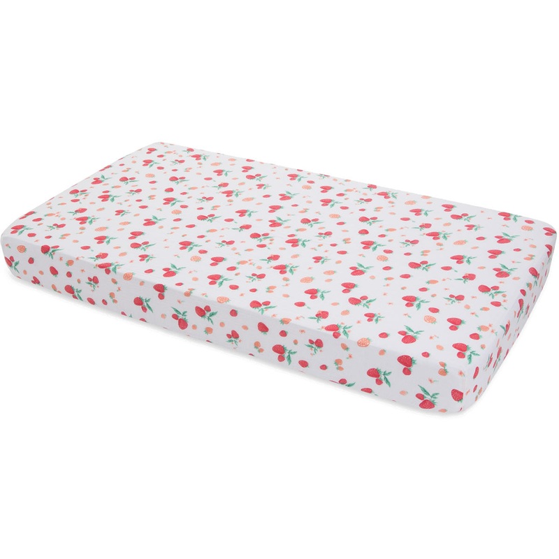 Little Unicorn Cotton Muslin Fitted Crib Sheet – Strawberry