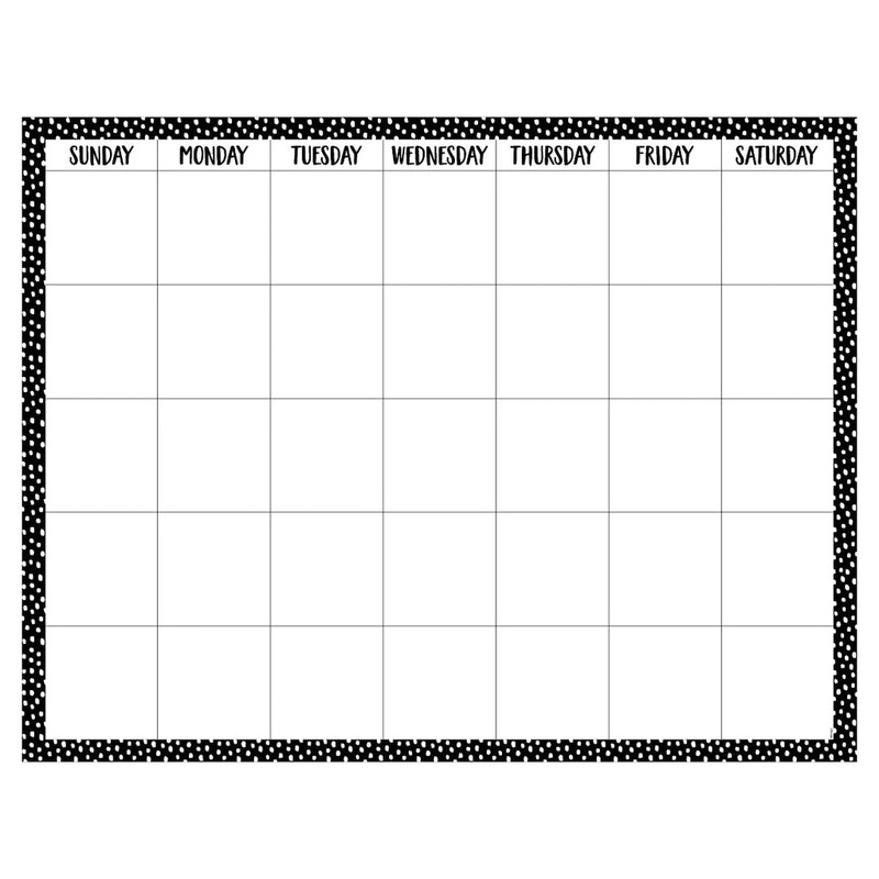 Messy Dots on Black Calendar Chart