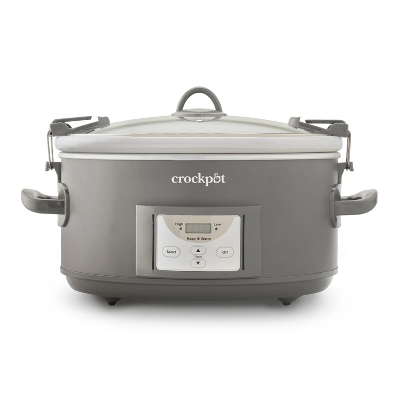 Programmable 7-Quart Cook & Carry Slow Cooker – Grey