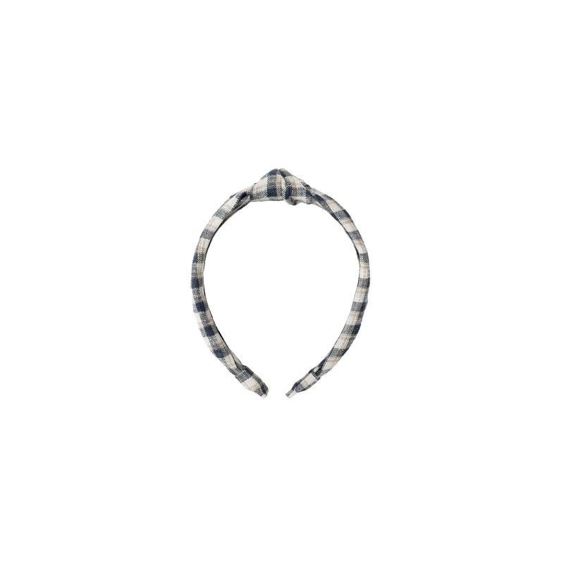 Rylee + Cru Knotted Headband – Navy Check