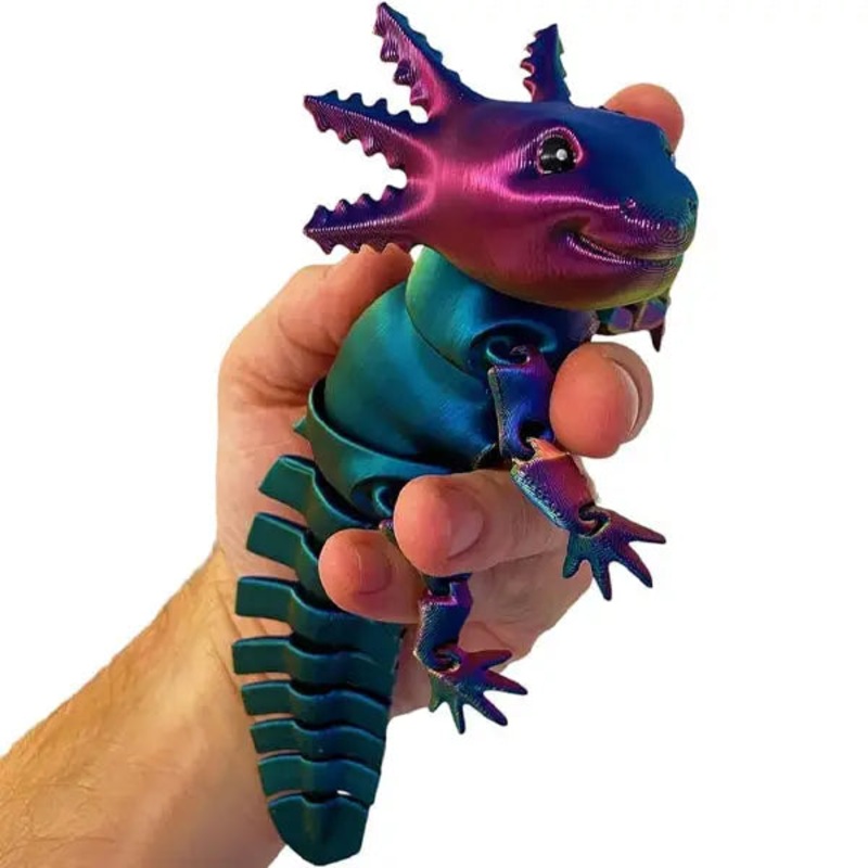 Showcase 3D Printed Articulated Axolotl Fidget Toy
