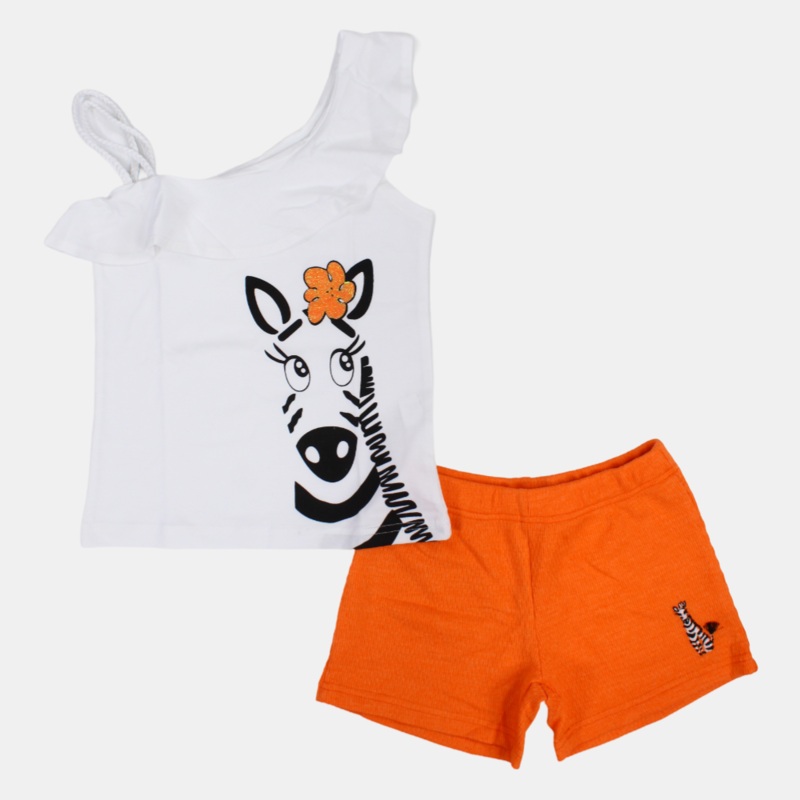 Girls Sleeveless Cotton 2-Piece Outfit Set