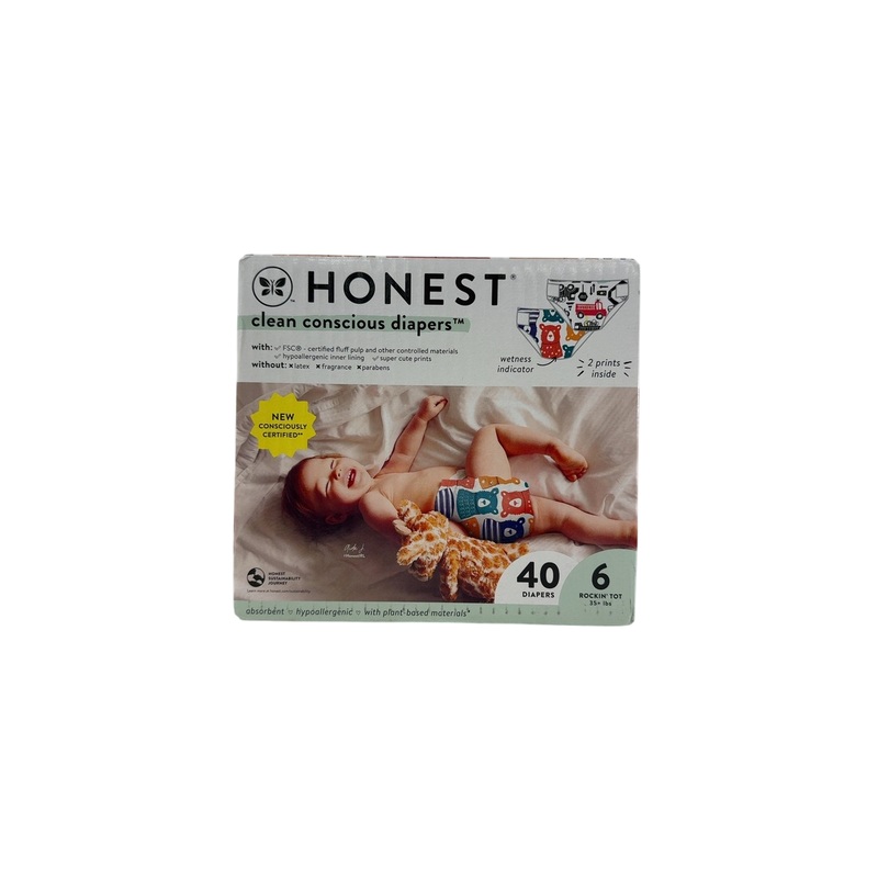Honest Company Club Box Diapers, Size 6, Beary Cool/Big Trucks, 40 Count