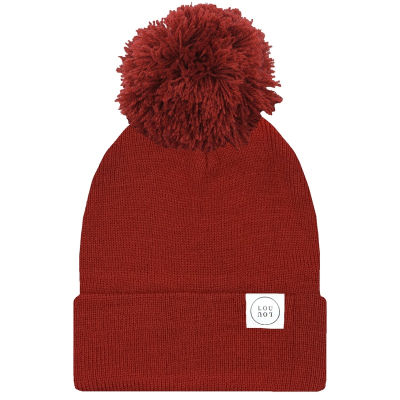 Beanie with Pom – Brick Red