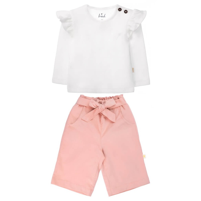 Lucy Long Sleeve Top – Eco White Bow Belt Pants