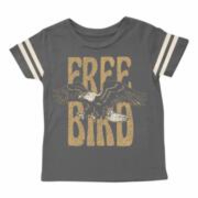 Tiny Whales Free Bird Football Tee | Black/Natural