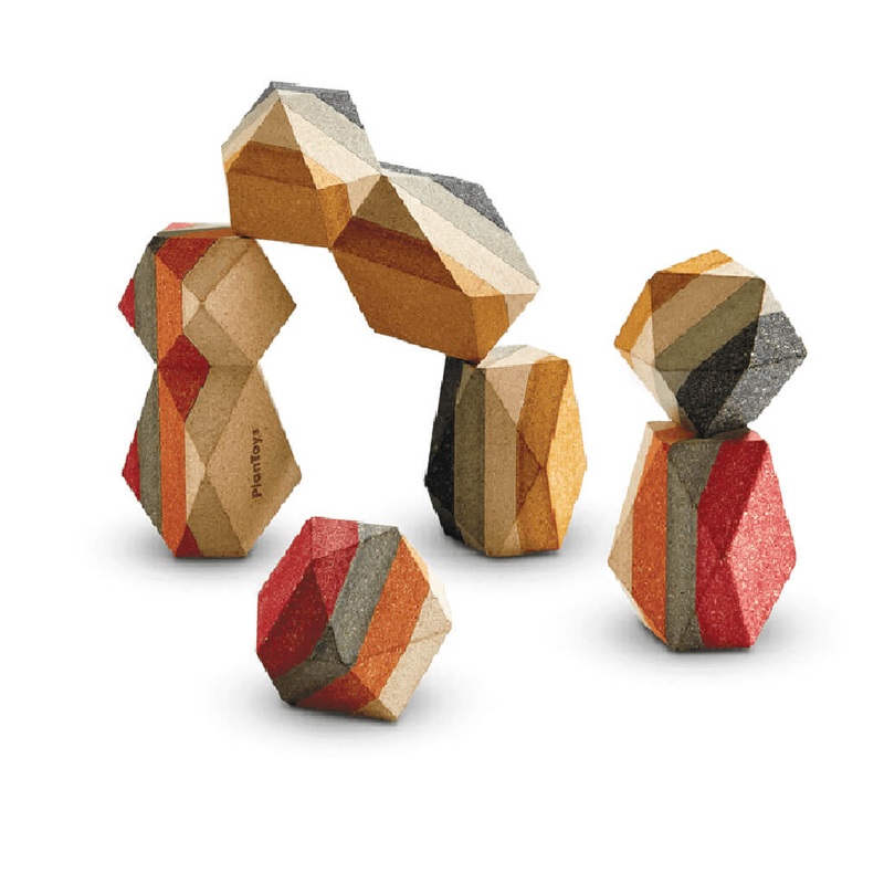 Wooden Geo Stacking Rocks