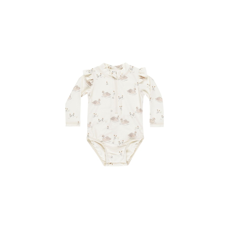 Quincy Mae Byron Rashguard One-Piece – Swans