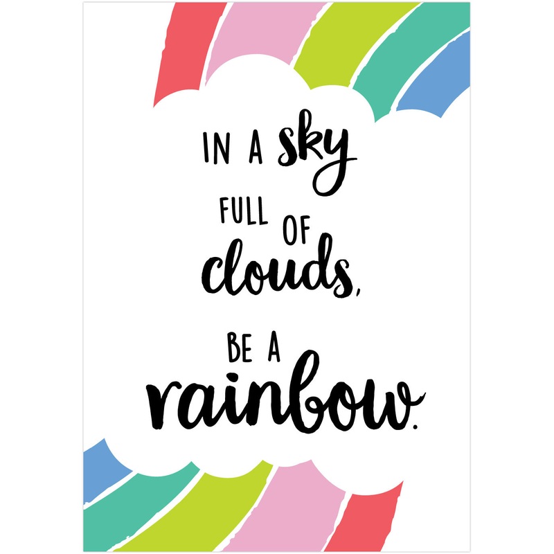 In a sky full of clouds… (Rainbow Doodles) Inspire U Posters