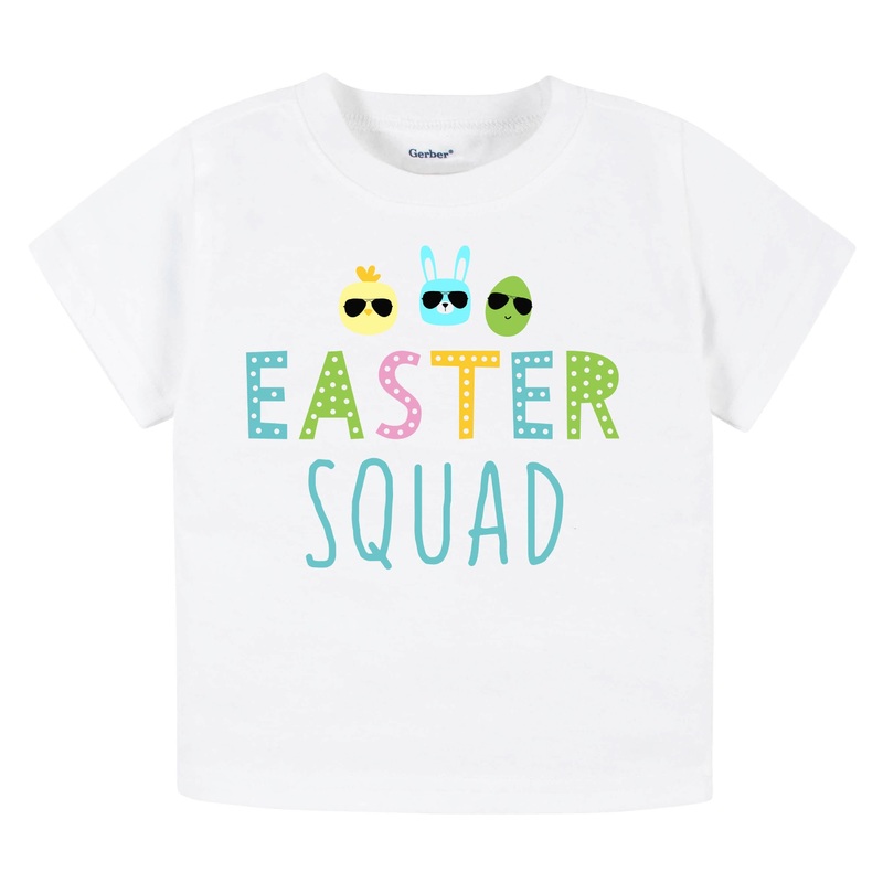 Infant & Toddler Neutral “Easter Squad” Short Sleeve Tee
