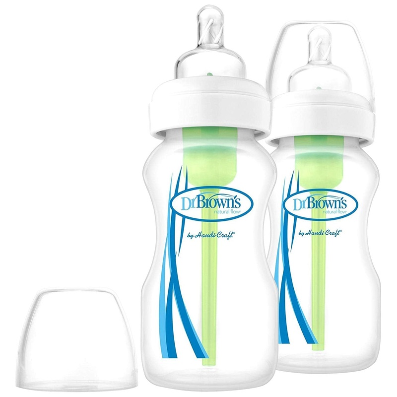 Options 9oz Glass Wide-Neck Bottle – 2 Pack