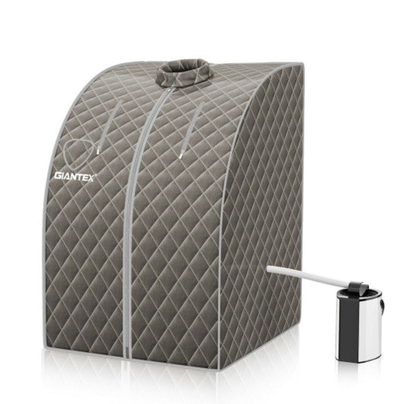 Portable Personal Steam Sauna Spa With 3L Blast-Proof Steamer Chair-Gray