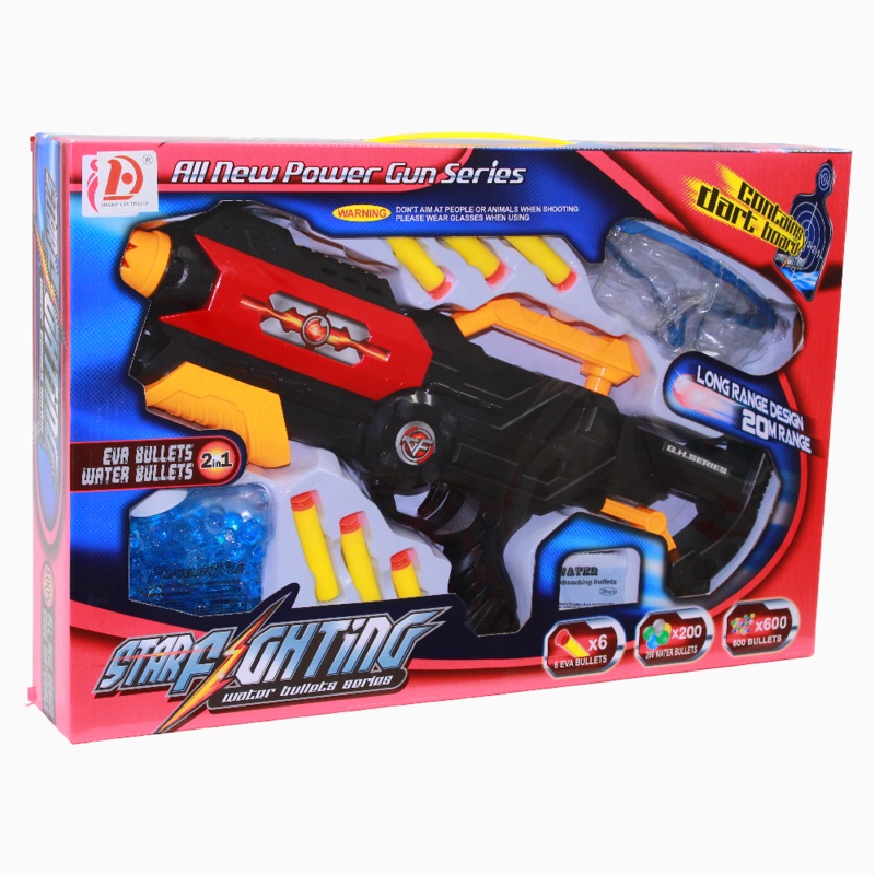 2-in-1 Toy Gun  Soft Suction Darts & Gel Beads