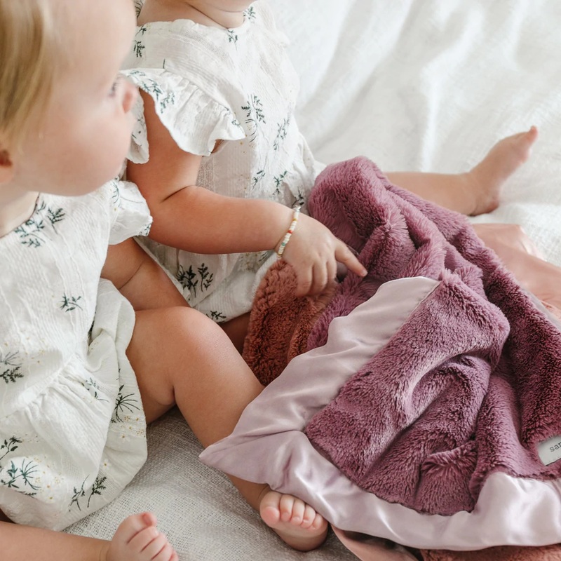 Mauve Satin Border Blanket – Mini