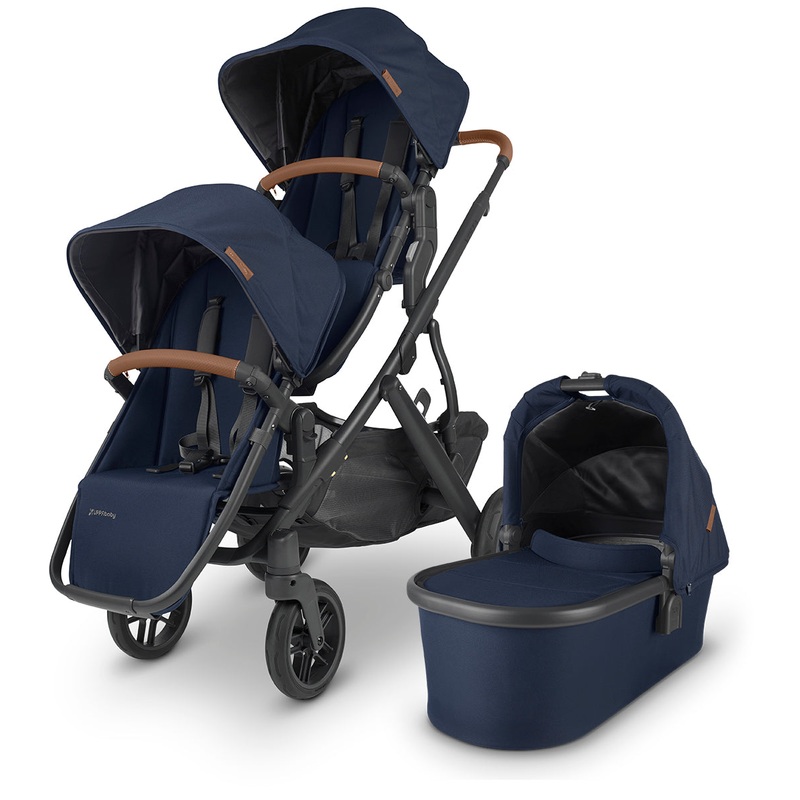 UPPAbaby VISTA V2 Double Stroller Bundle – Noa  (Navy/Carbon/Saddle Leather)