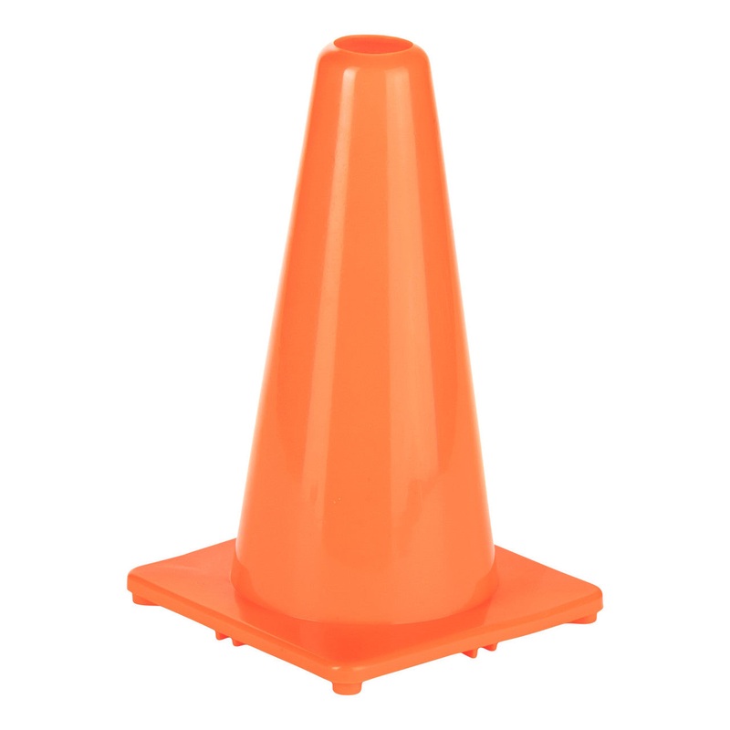 9″H HIGH-VISIBILITY FLEXIBLE VINYL CONE, ORANGE