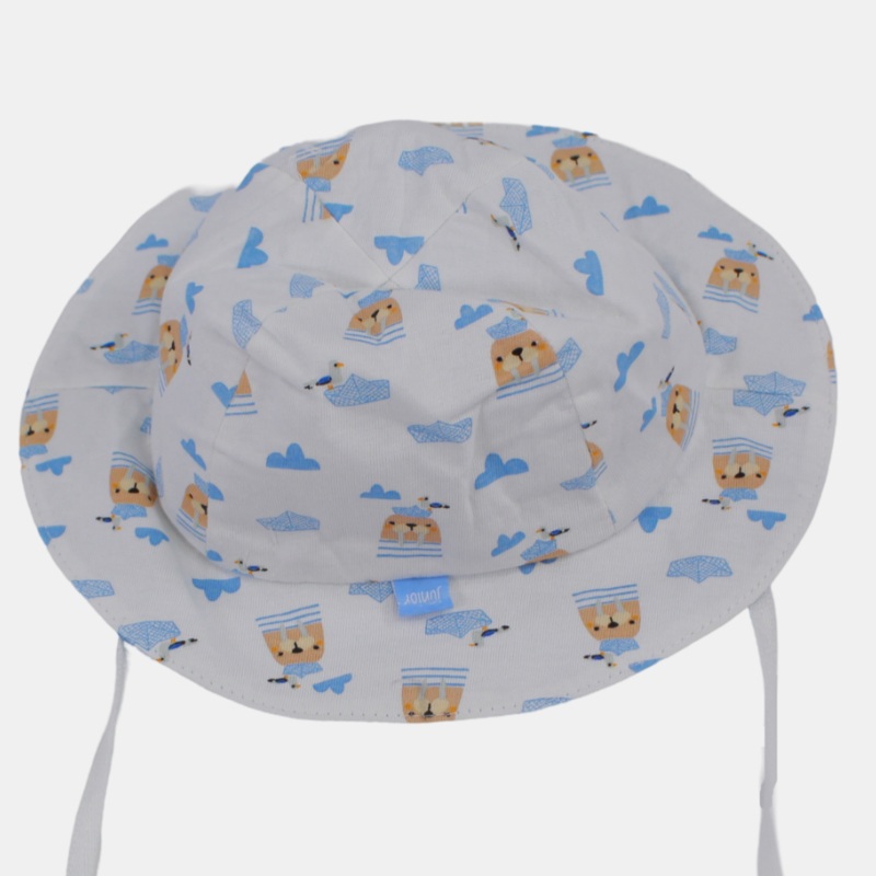 Baby Boys’ Cotton Hat  Off-White Sea Lion Design