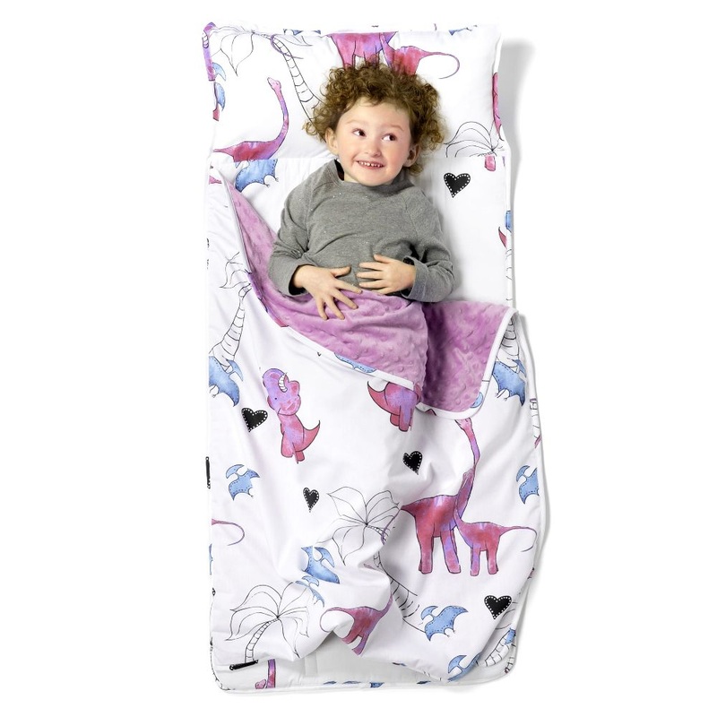 JumpOff Jo Little Jos Toddler Nap Mat, Pink Dino