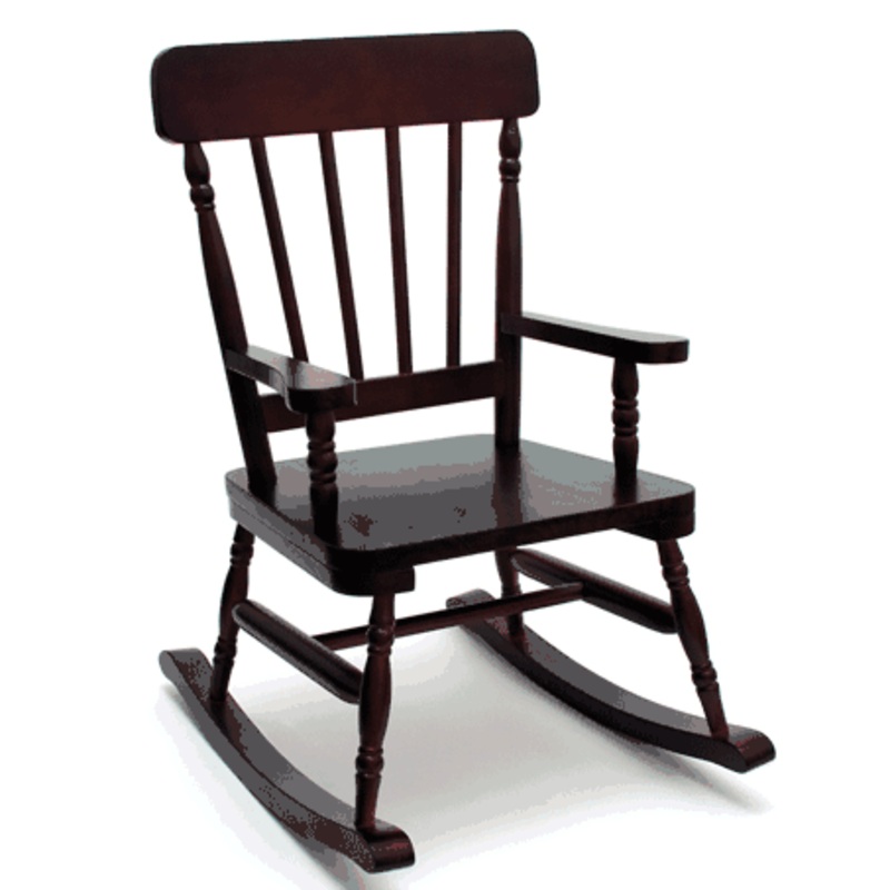 Lipper International High Back Child Rocker in Espresso