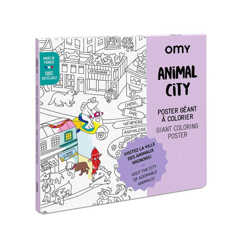 Omy Design Giant Frameable Coloring Animal City