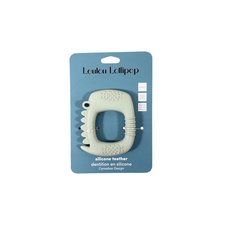 LouLou Lollipop Silicone Teether, Wild Alligator