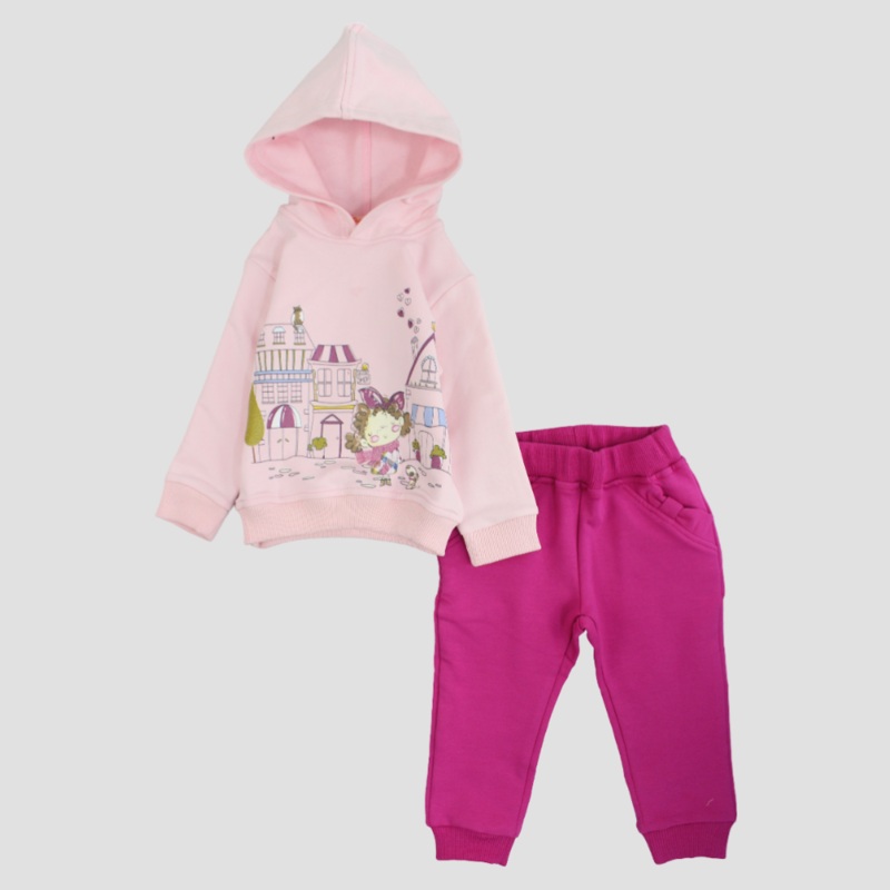 Pinkish Long-Sleeved 2-Piece Outfit Set