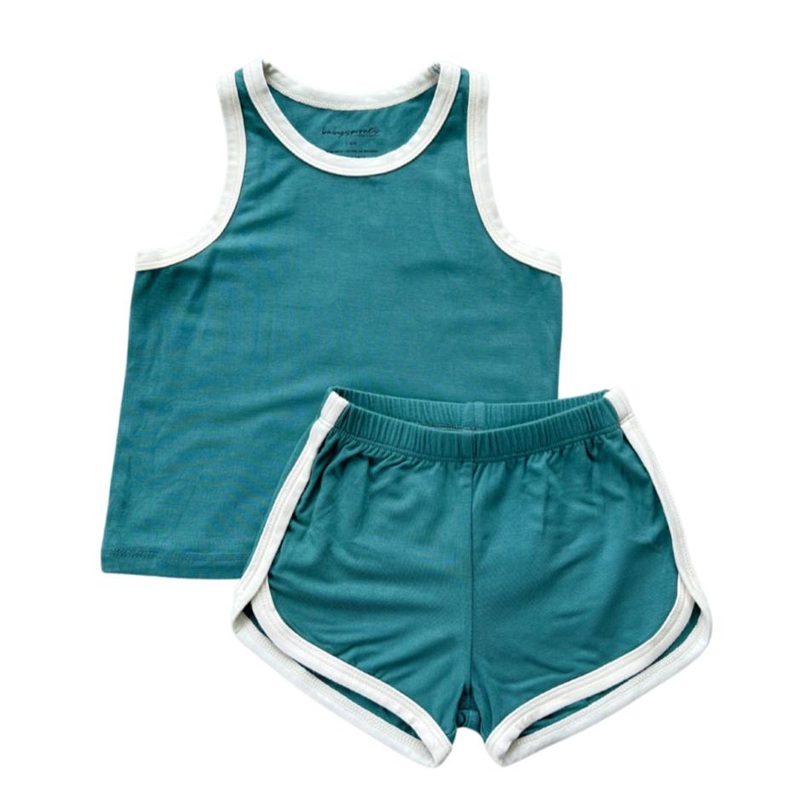 Babysprouts – Tank + Short Track Set – Sea Pine