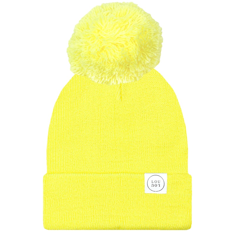 Beanie with Pom – Neon Yellow