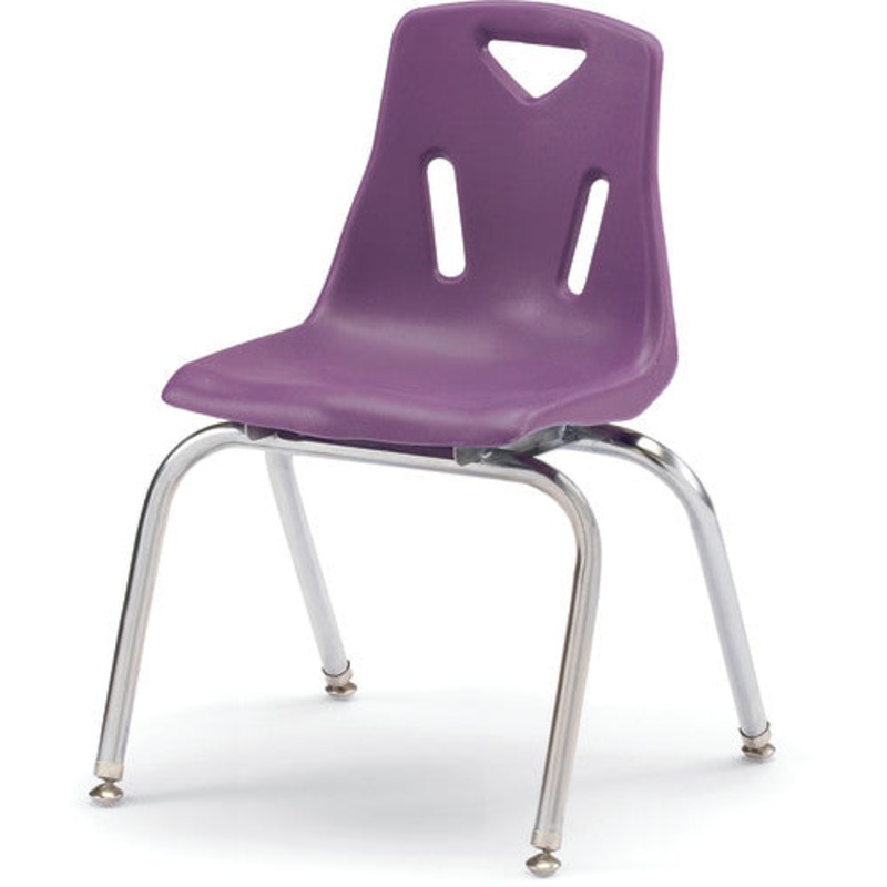 Berries Stacking Chair with Chrome-Plated Legs – 16″ Ht – Purple
