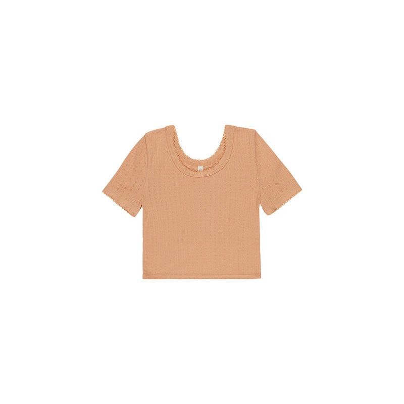 Pointelle Tee – Grapefruit