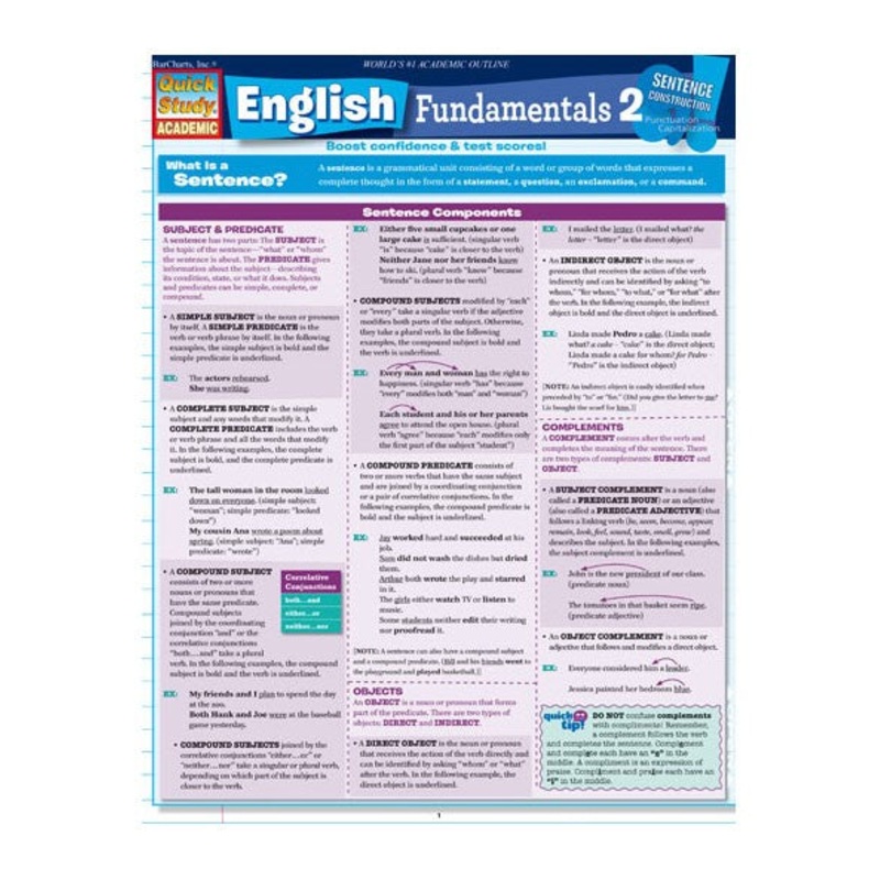 QuickStudy: English Fundamentals 2
