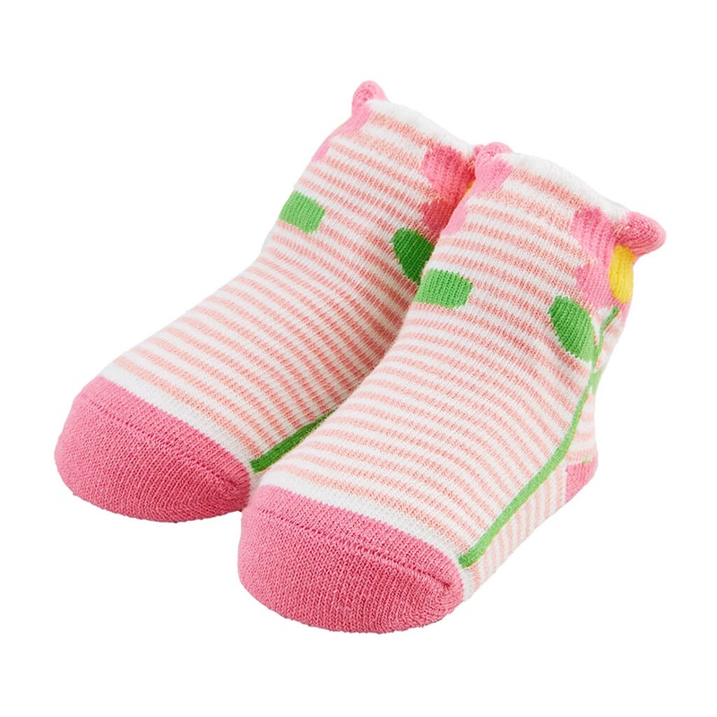 Single Socks Striped Flower