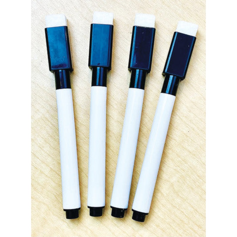 Smart Poly Black Dry Erase Markers, Set of 4