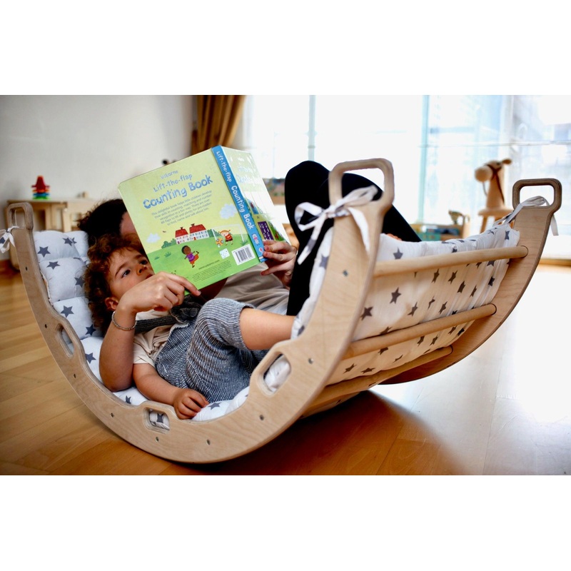 Climbing Arch / Rocker and White Star Pillow | Imaginative Play Set