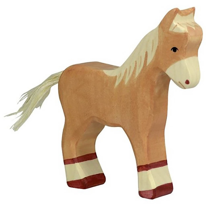 Holztiger Wooden Animal Standing Foal Light Brown