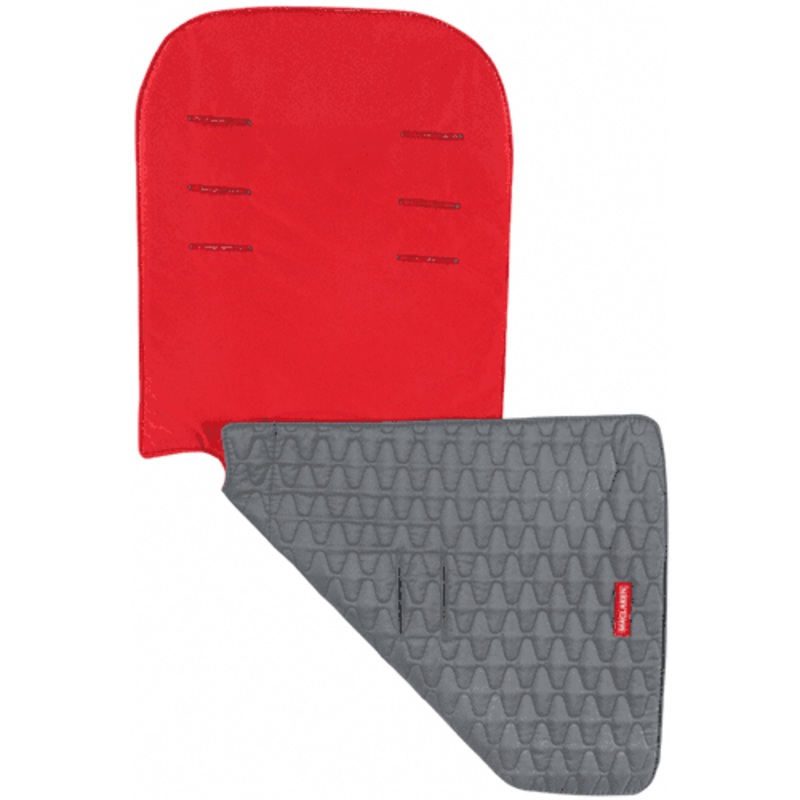 Maclaren Reversible Seat Liner Eco Recycled Polyester in Red & Gray