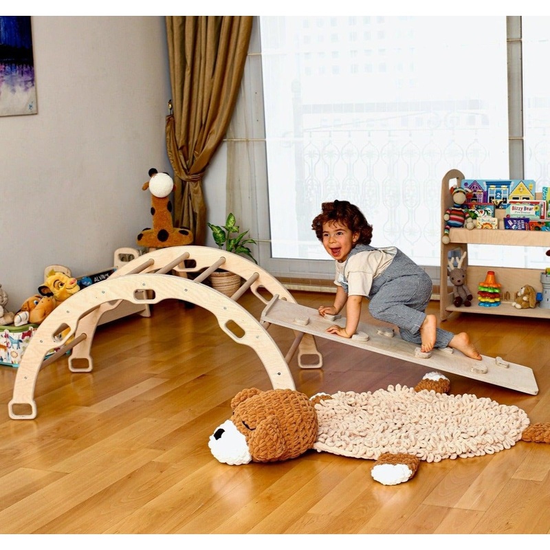 Wooden Climbing Arch Rocker With Ramps