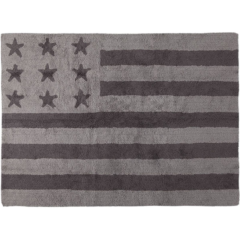Lorena Canals Flag Rug, USA – Grey (4′ x 5′ 3″)