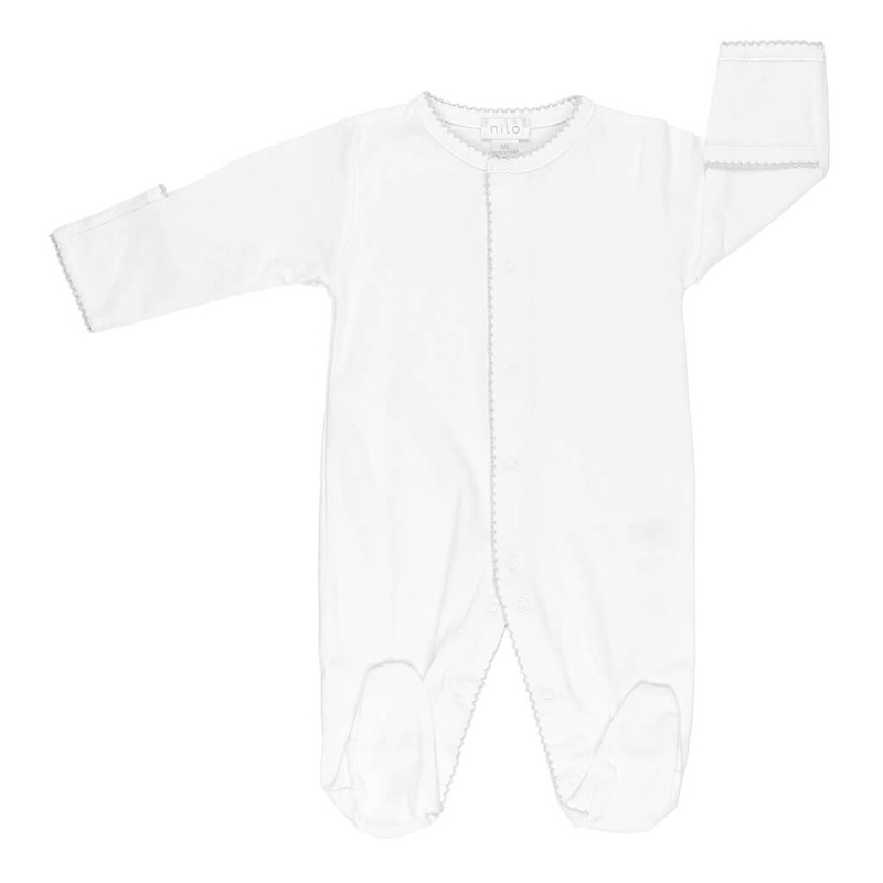NLO Basic Footie Solid White/Grey