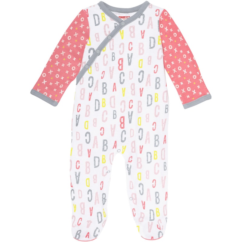 Skip Hop ABC-123 Side Snap Footie – Pink (Newborn)