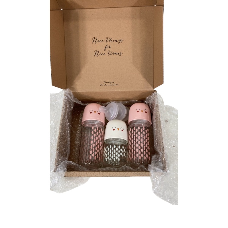 Suavinex Bonhomia SX PRO Glass Bottle Set, Beige/Pink
