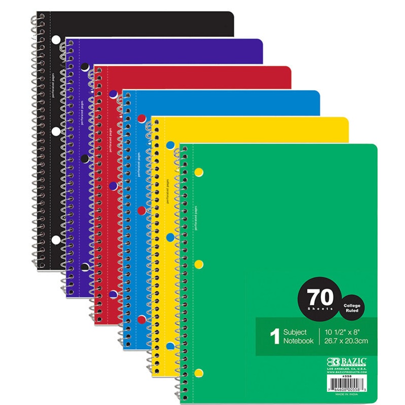 BAZIC C/R 70 Ct. 1-Subject Spiral Notebook