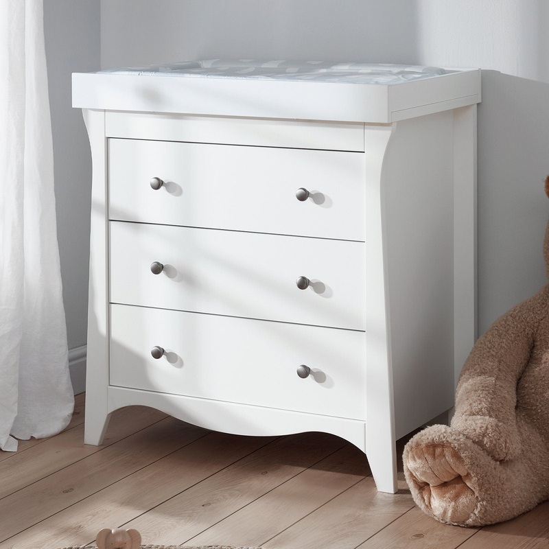 CuddleCo – Clara 3 Drawer Dresser & Changer – White