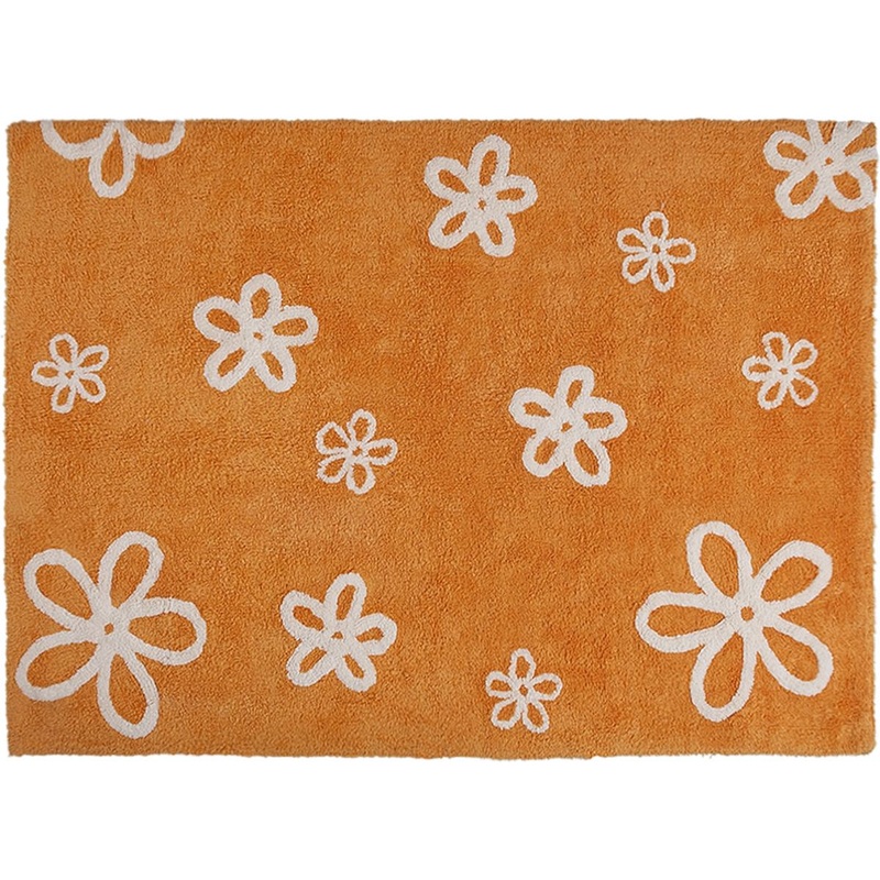 Lorena Canals Flowers Rug – Orange (4′ x 5′ 3″)