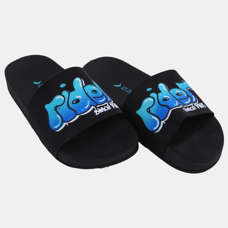 Unisex Rubber Slides – Black/Blue