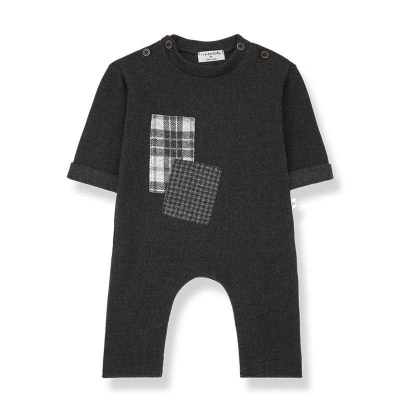 1+ In The Family – Knit Patchwork Jumpsuit – Anthracite