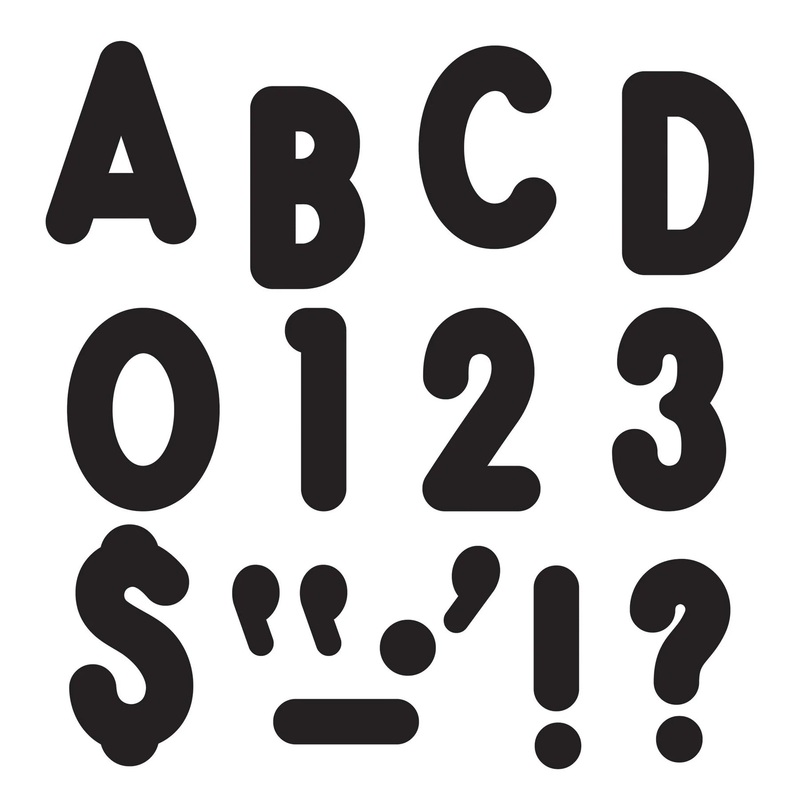 Black 7-Inch Billboard Uppercase (English/Spanish) Ready Letters