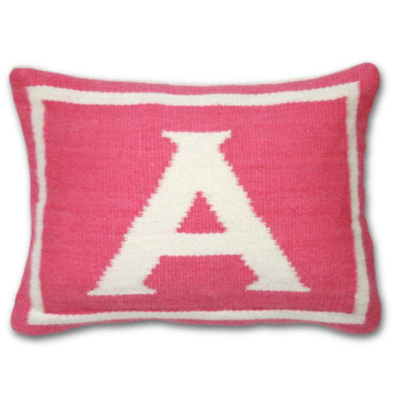 Jonathan Adler Junior Letter A Pillow in Pink