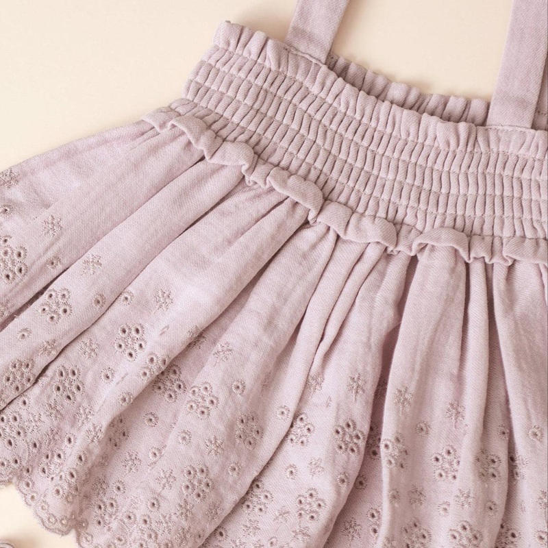 Quincy Mae – Organic Smocked Top + Bloomer Set – Lavender